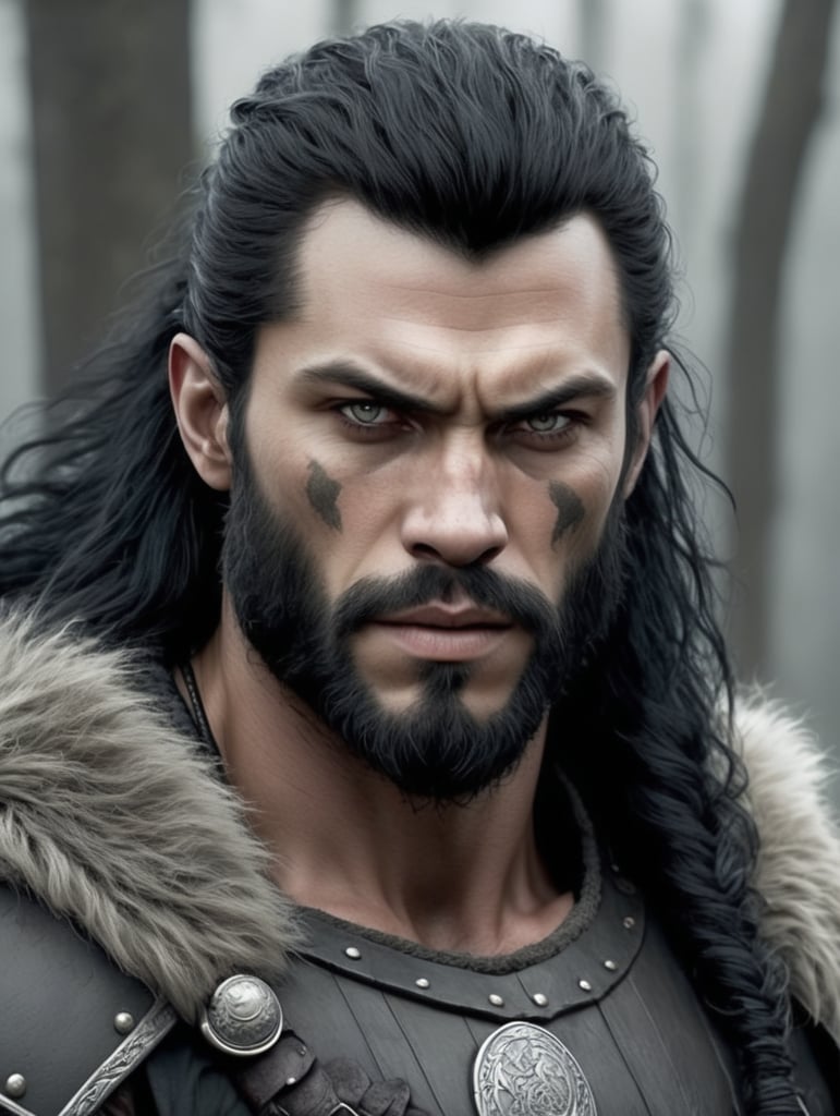 viking black hair werewolf