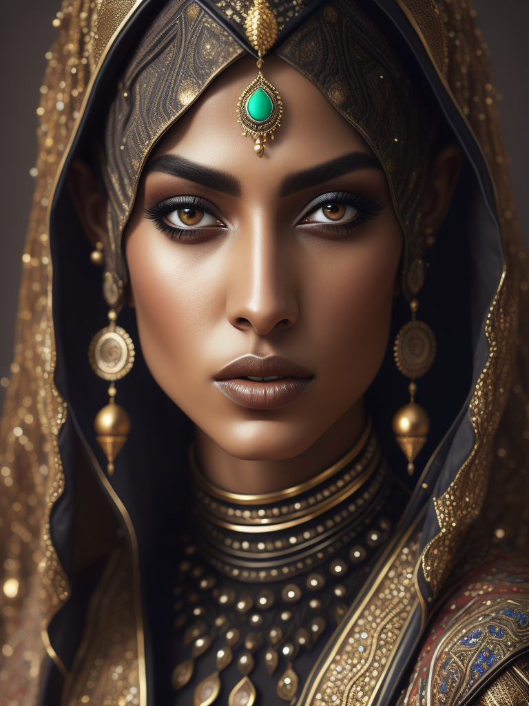 ultra realistic arab woman Haute Couture