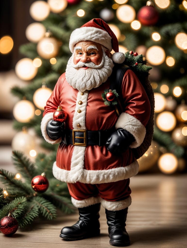 santa claus as a christmas toy for the christmas tree