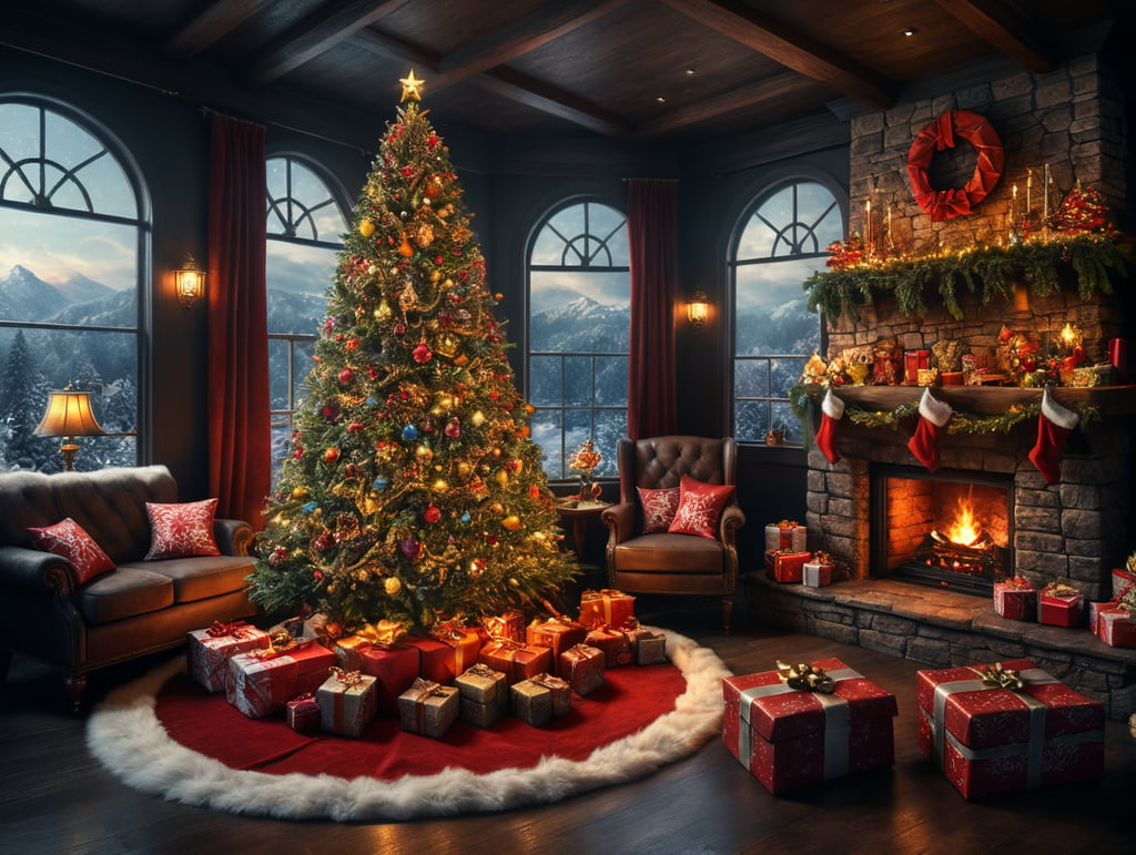 Christmas overlay image, background, realistic