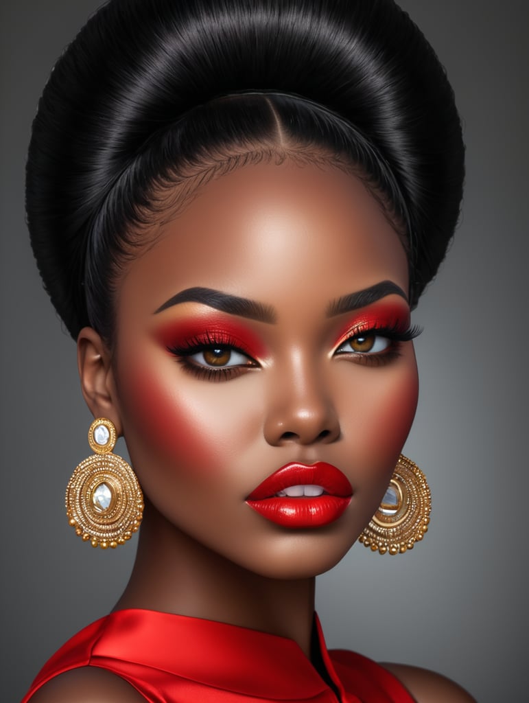 red lips black woman