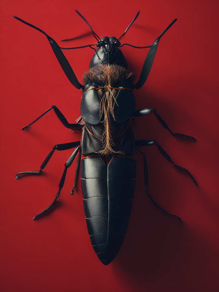 A mosquito in a red color background.