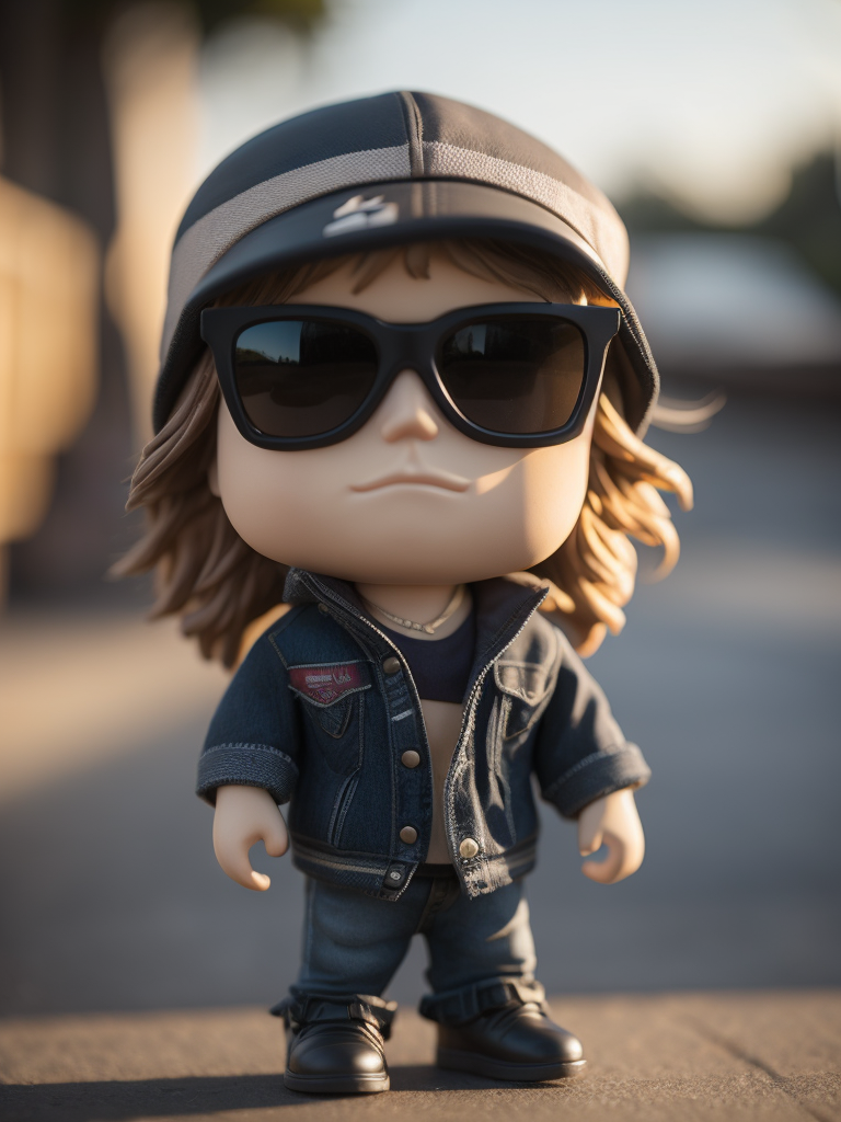 long haired little boy with bandana on face and black sunglasses funko pop