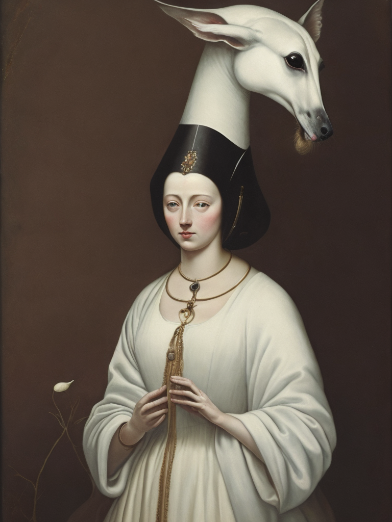 Dama con l'ermellino style of Hieronymus Bosch
