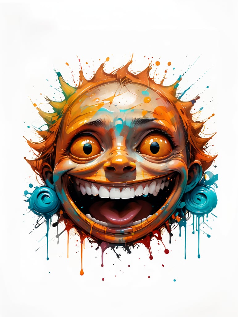 Extreme happiness, laughter emoji as a human