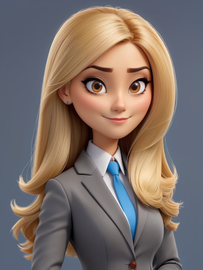 Blonde businesswoman with straight hair and small brown eyes in various character detailsPanels with different poses 8K emoji face character Businesswoman Create a set of business stickers 200x200 pixels. The stickers should have a professional and attractive appearance. The images should be clear and sharp. The colors should be bright and vivid. Confident and professional blonde businesswoman with straight hair and blonde shades and wearing a gray suit is seen in various positions,