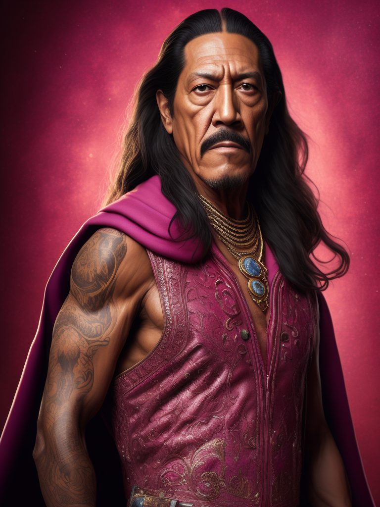 Danny Trejo in pink Barbie clothes