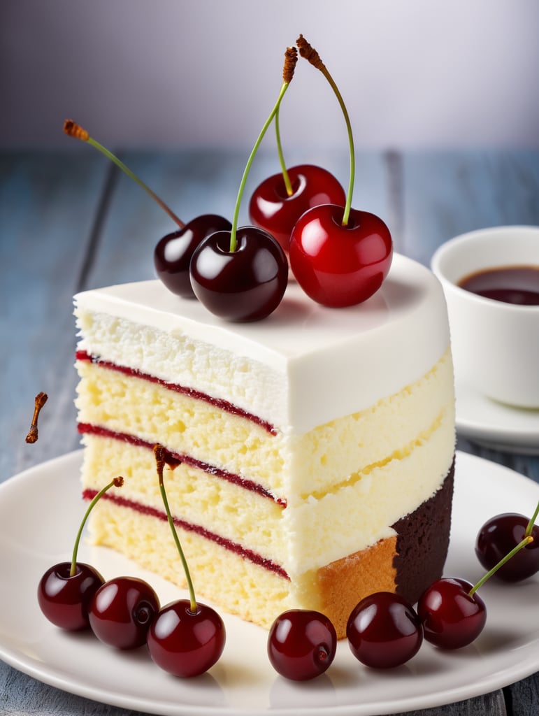 fine cake with one cherry