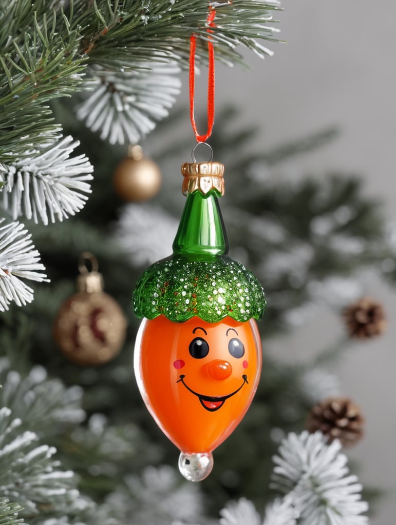 carrot small glass glass figure, Christmas toy for the Christmas tree