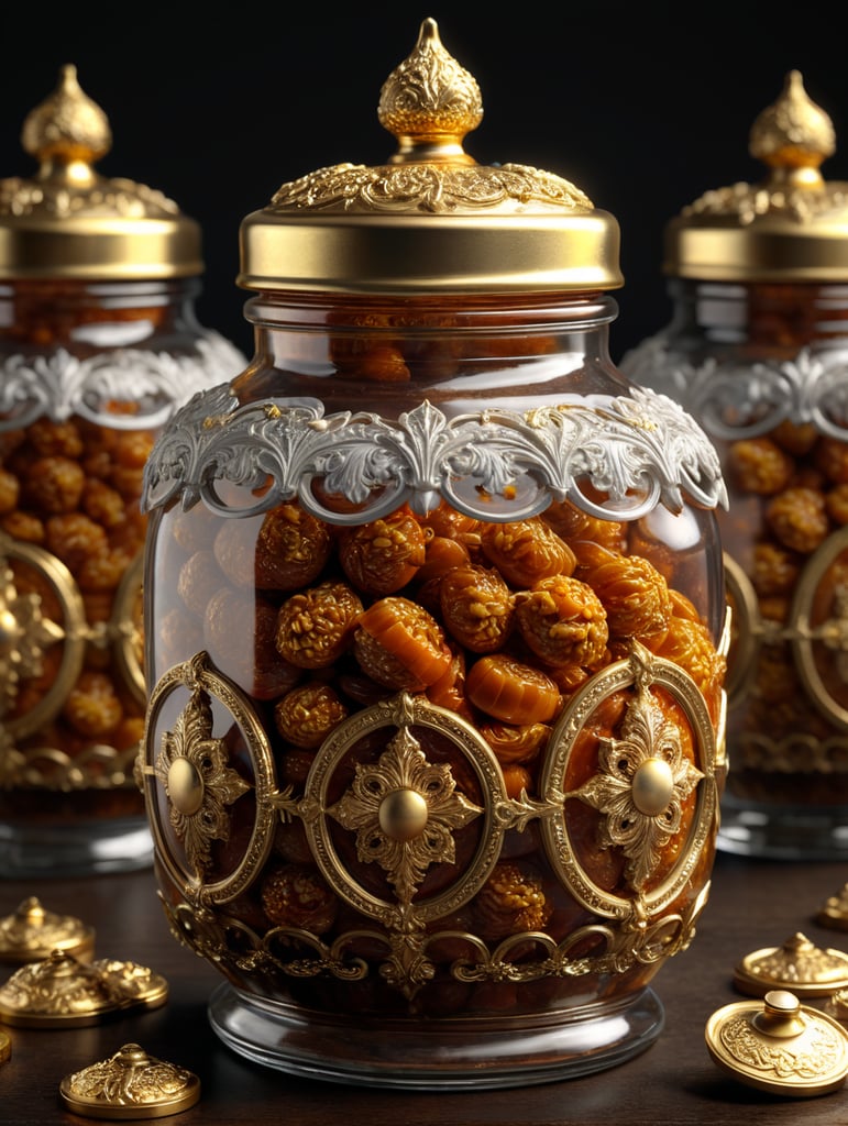 Ragu jar, gold cap, isolated, white background