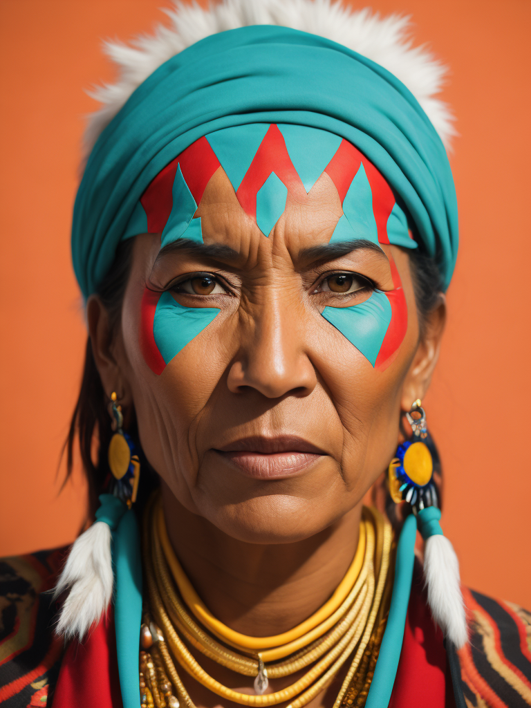 native american woman 40 years old in national dress