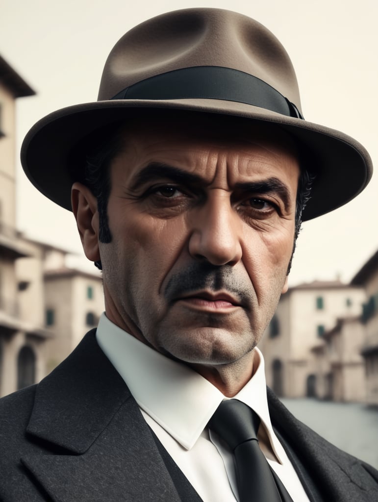 Italian mafia boss with hat