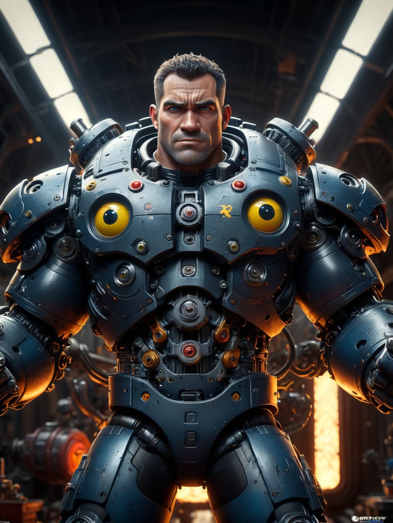 Disney Pixar style mechanic with spread arms