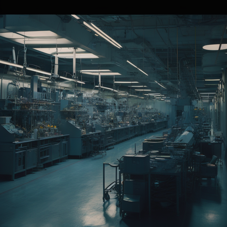 production of microprocessors, laboratory assistants, a lot of glass and equipment