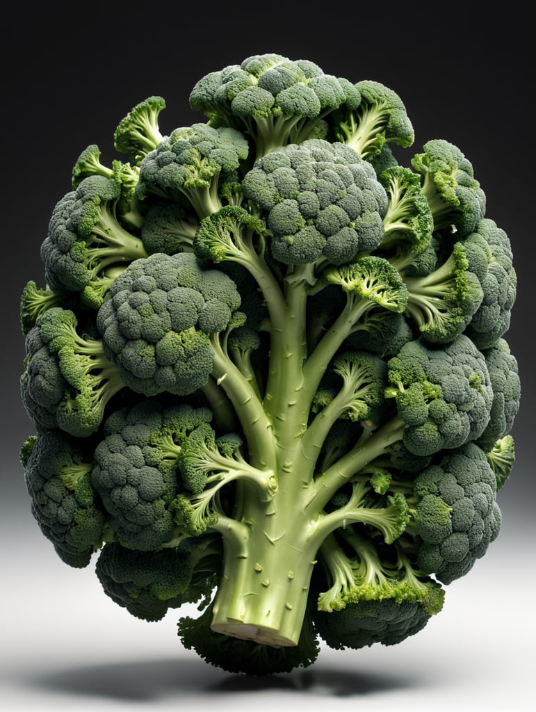 broccoli 3d render white background