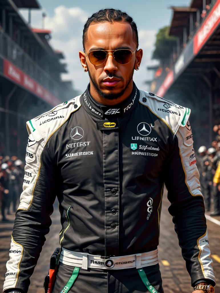 Lewis Hamilton in a new fashionable look