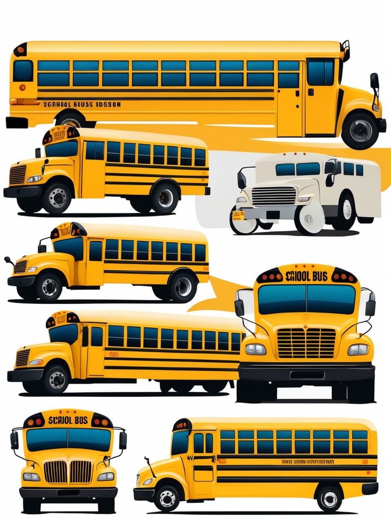 School Bus Vectors Design, mascot logo, bright colors, vector Logo, vector image