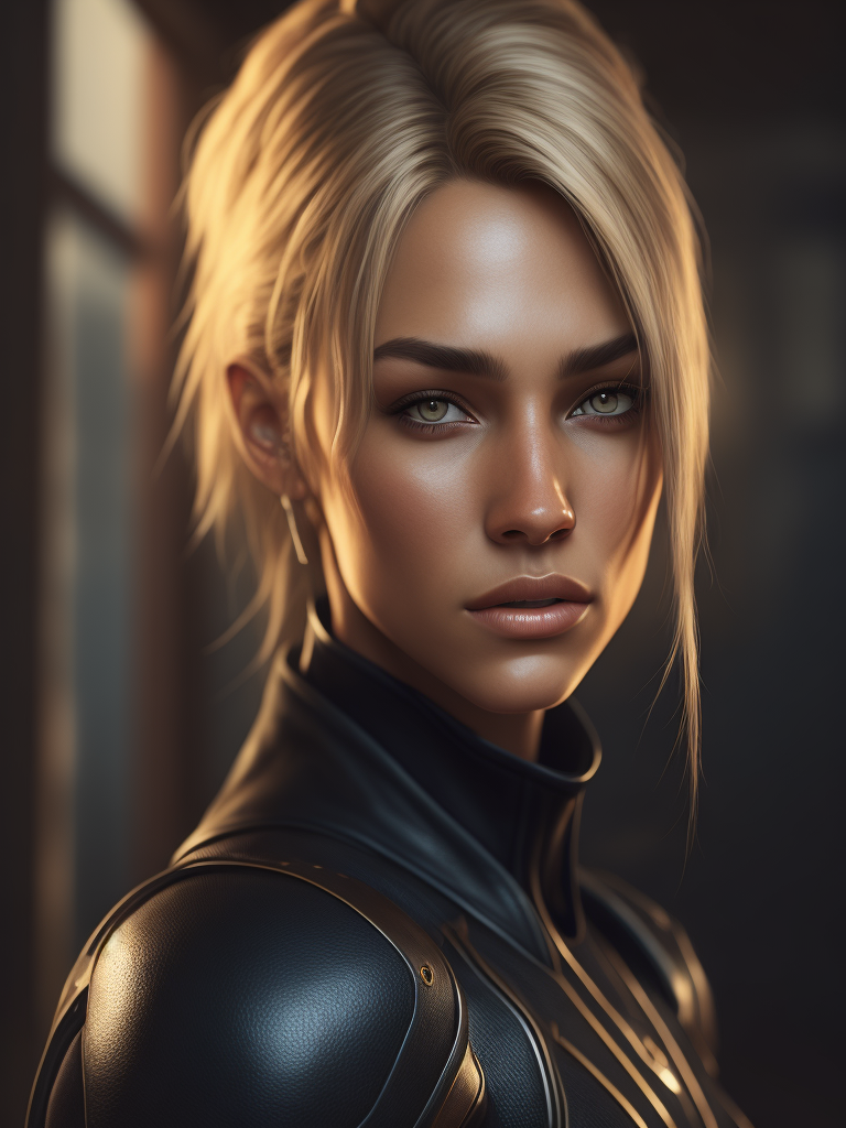 Yang blond girl, sport body