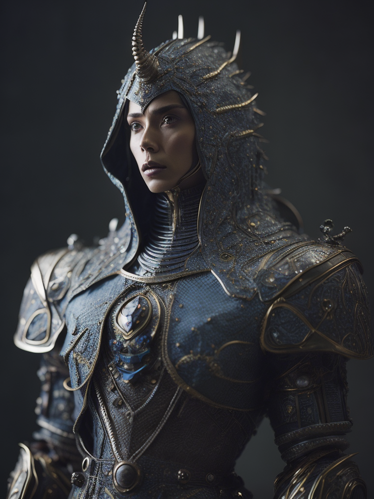 Masterpiece sculpture of an ornate bejeweled mechanical robot samurai , by annie swynnerton and diego rivera and nicholas roerich and jean delville, symbolist, dramatic lighting, god rays, elaborate geometric ornament, art brut, rich colors, smooth, sharp focus, extremely detailed