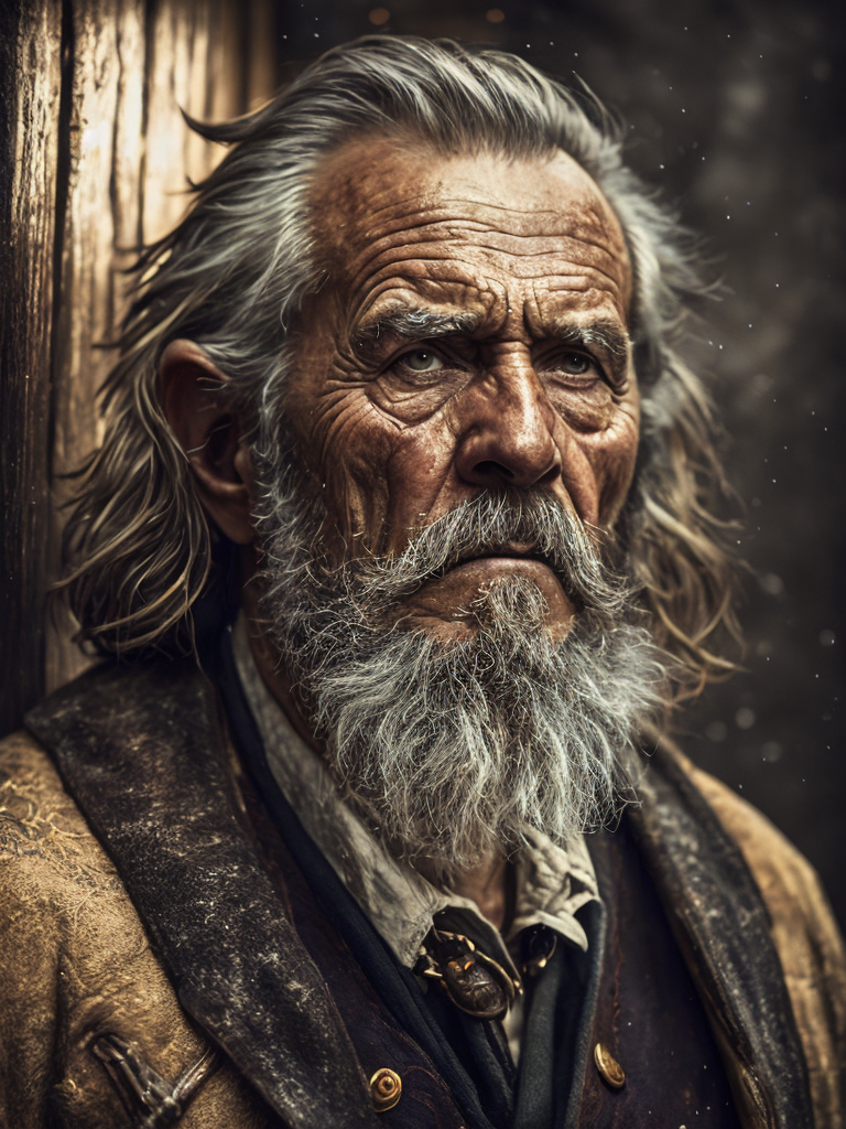 a wet plate photograph of a grizzled old sea captain