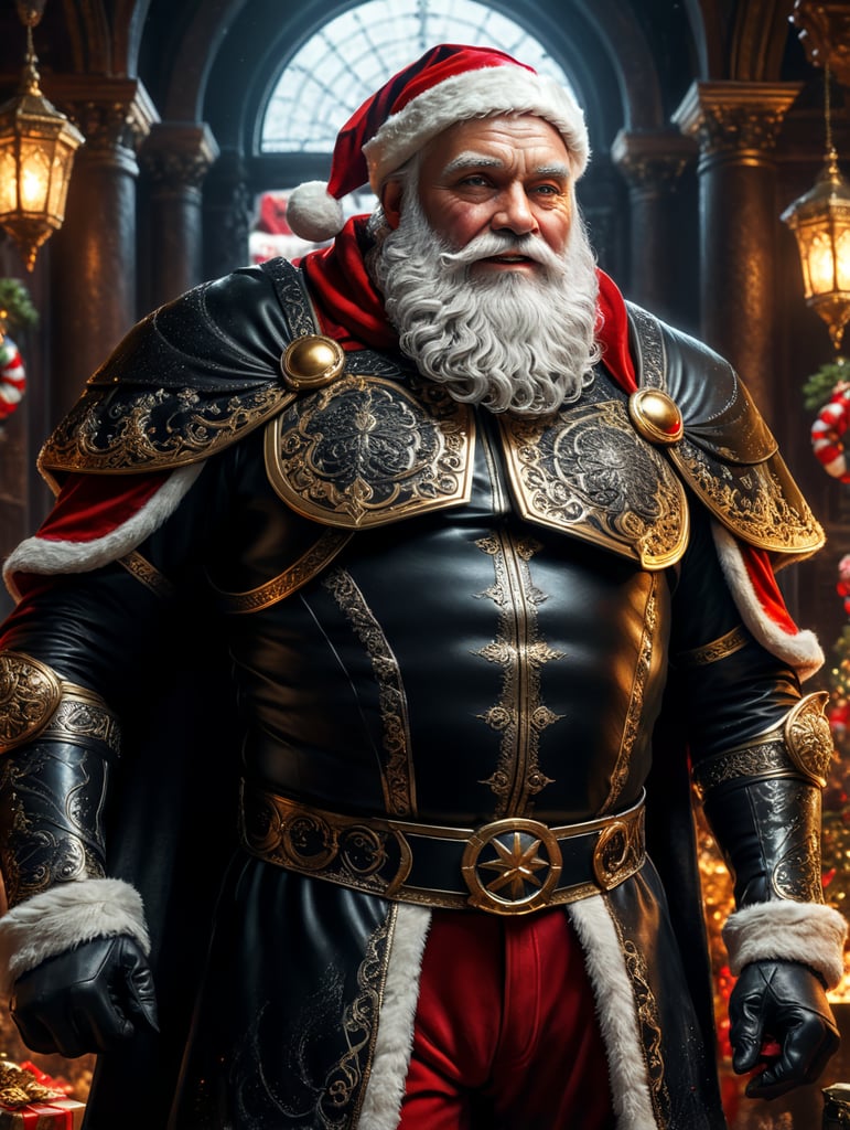 santa with black costume