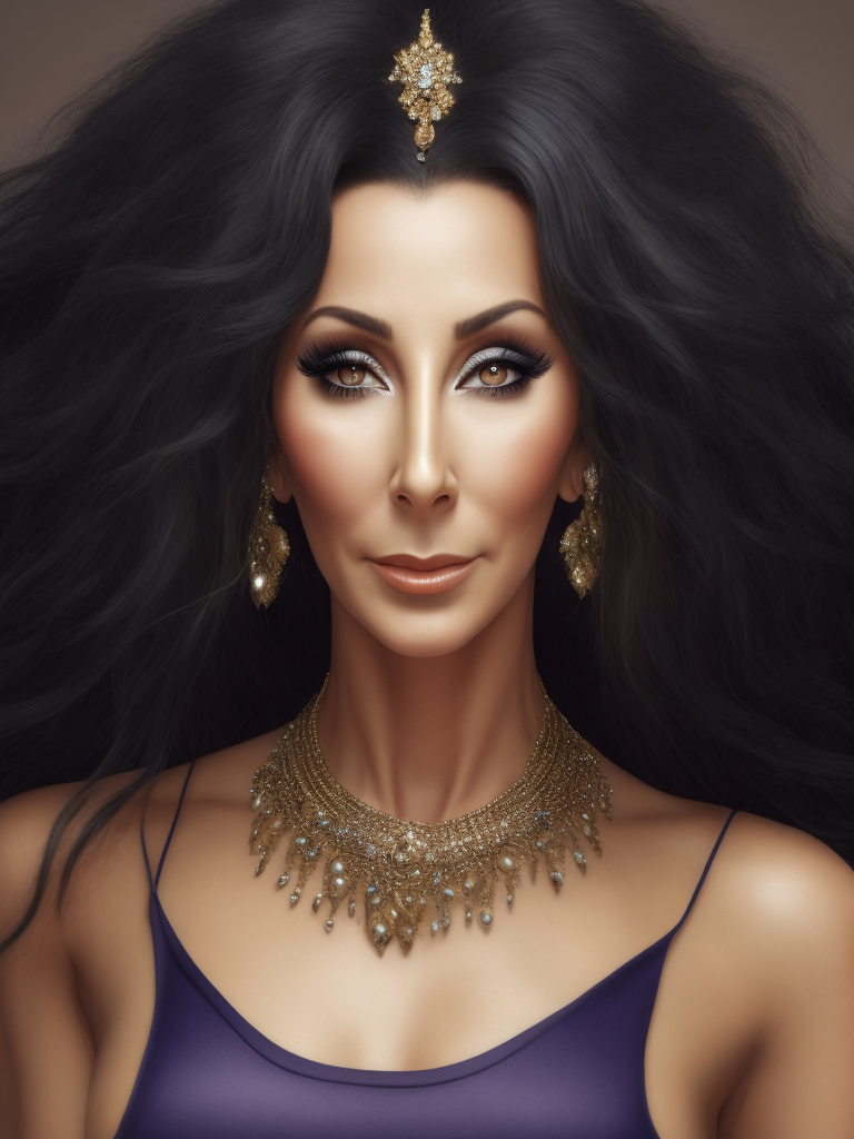 Cher, American singer, ultra realistic image