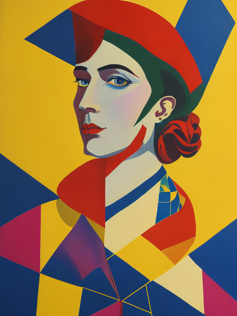 harlequin portrait, painting, illustration, Lithography, Pop-art, style of Richard Lindner