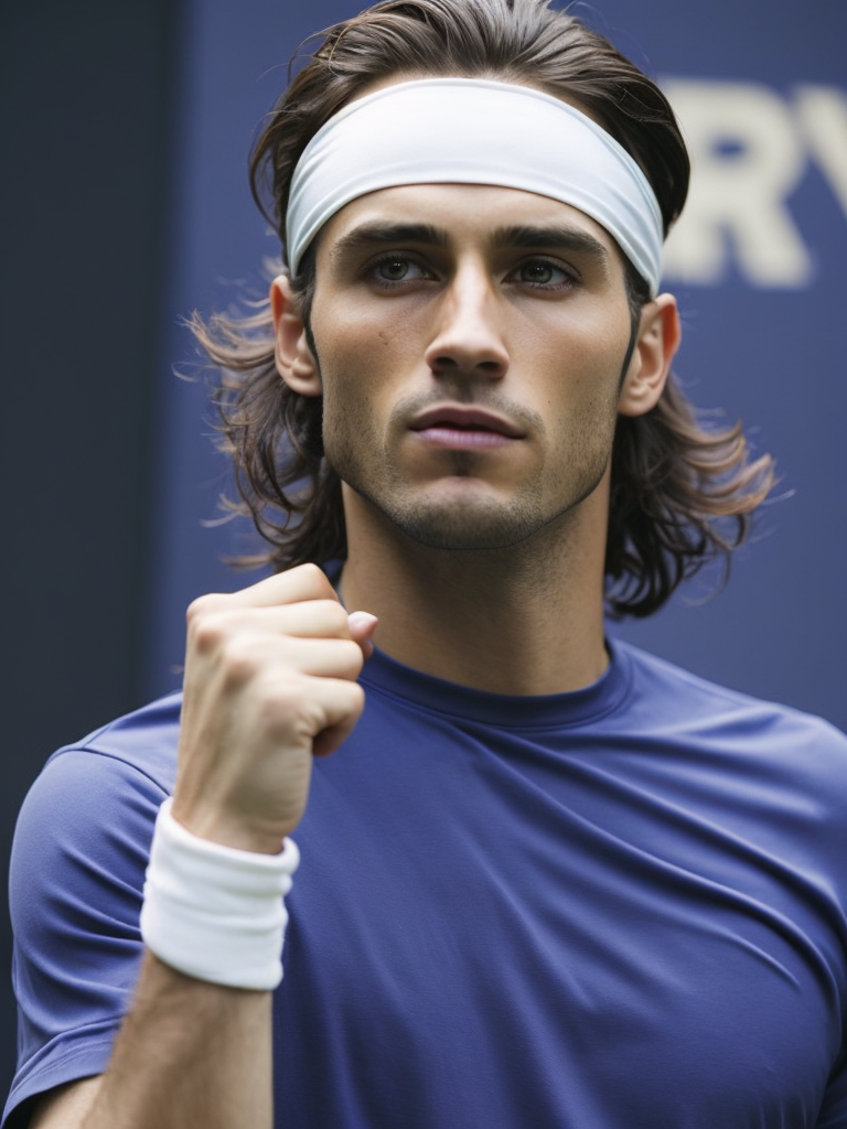 a man tennis player, wearing blue t-shirt, wimbledon