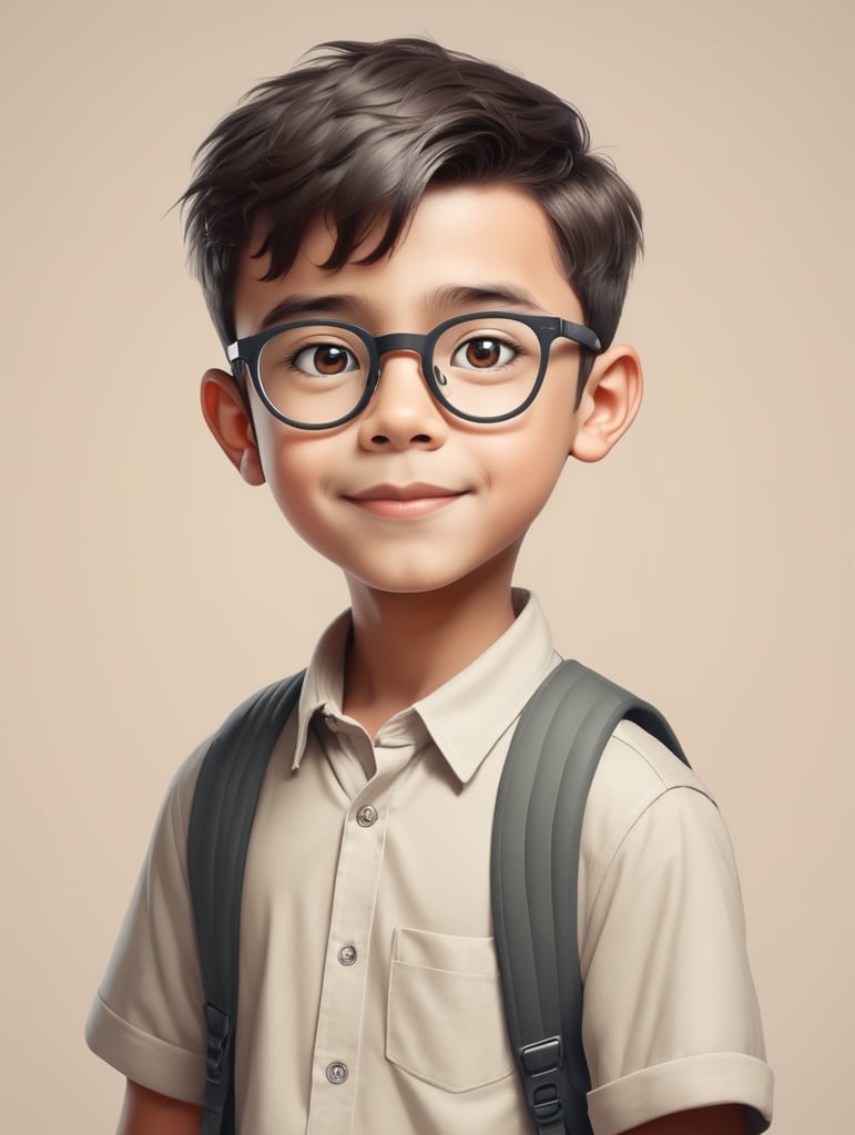 A cartoon boy wearing spectacles