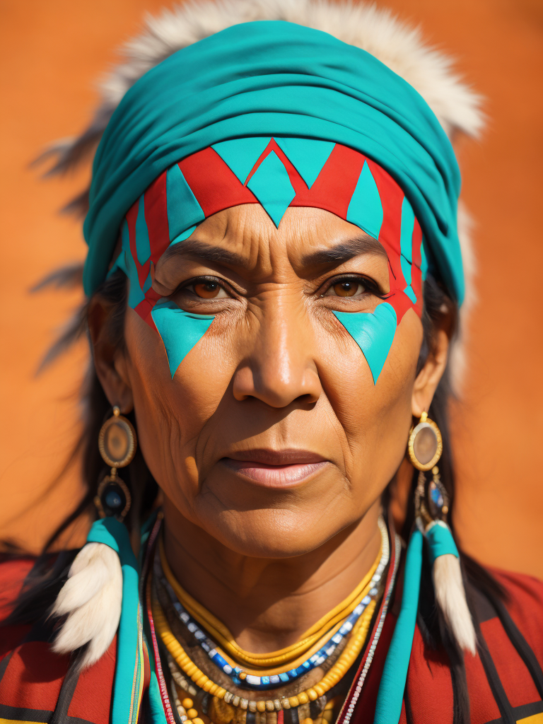 native american woman 40 years old in national dress