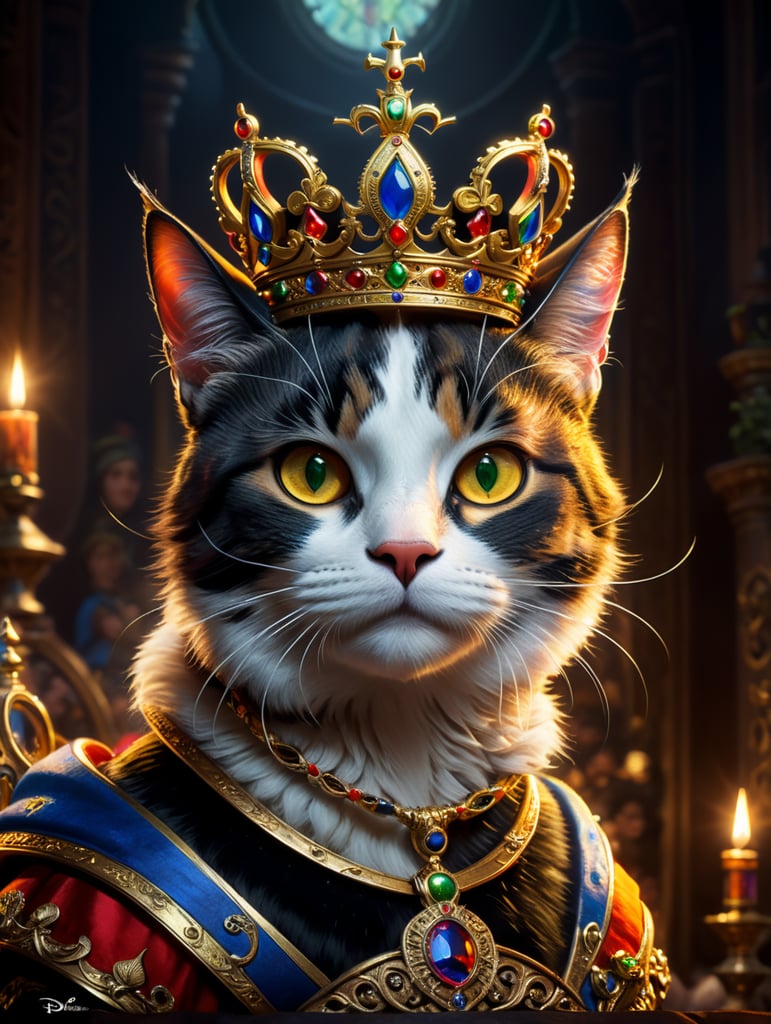 Disney Pixar inspired movie poster with the title Maria in the image a tricolor queen cat