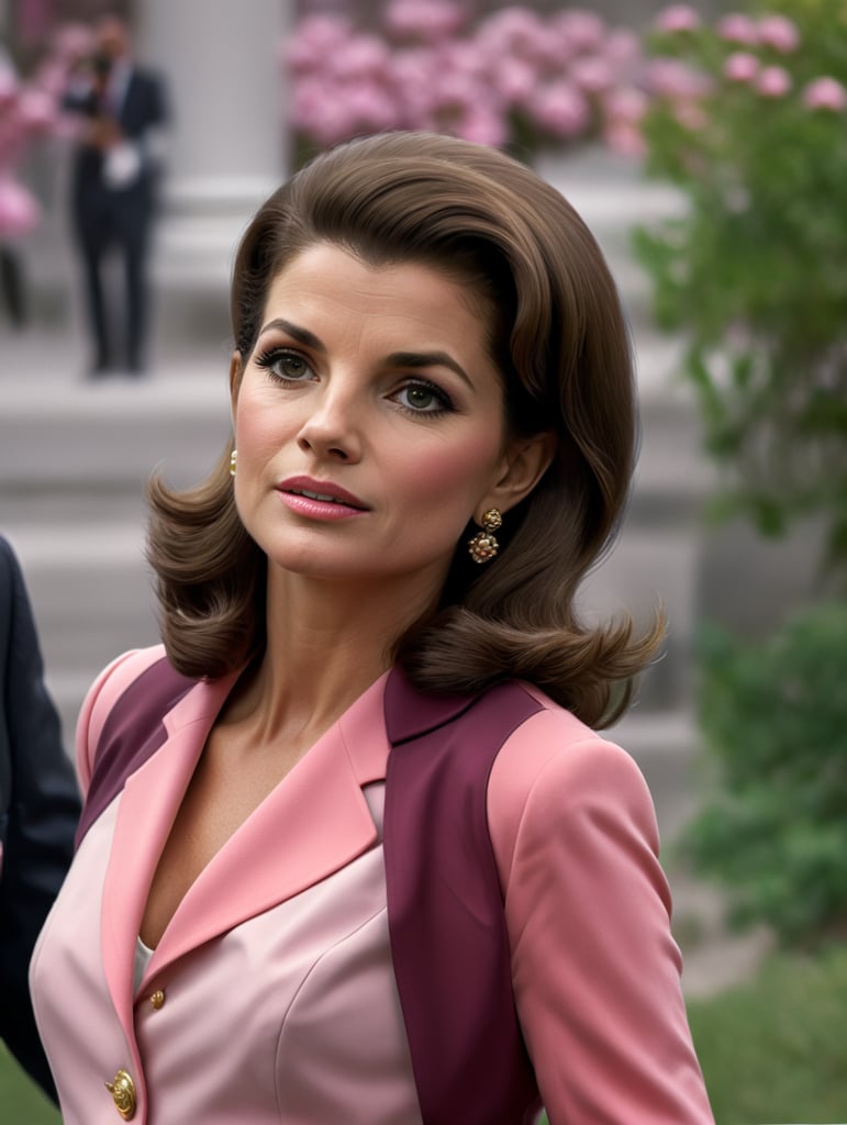 Jackie kennedy wearing the pink blazer