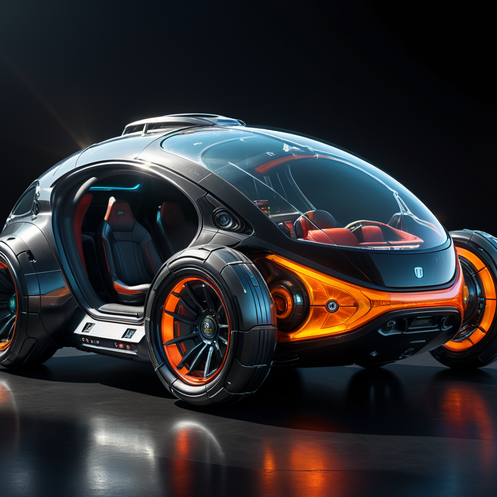 futuristic sci-fi pod car, Flat Design, Product-View, editorial photography, transparent, product photography, natural lighting, natural daytime lighting, zbrush, isolated, dark background