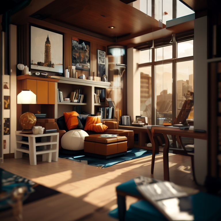 interior made with loth of small detail of a lego, professional photo, realistic, deep focus