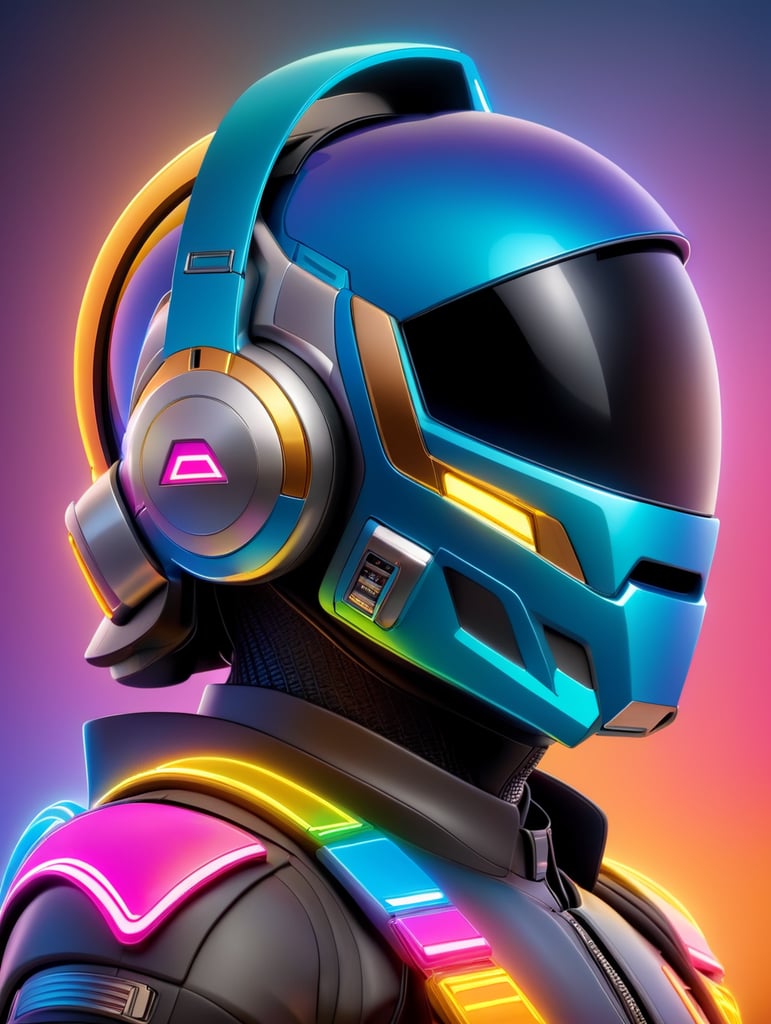 Portrait of daft punk, ultra realism, super detailed, neon colors, magazine cover, professional shot, magazine photography, bright saturated colors, sharp focus, highly detailed