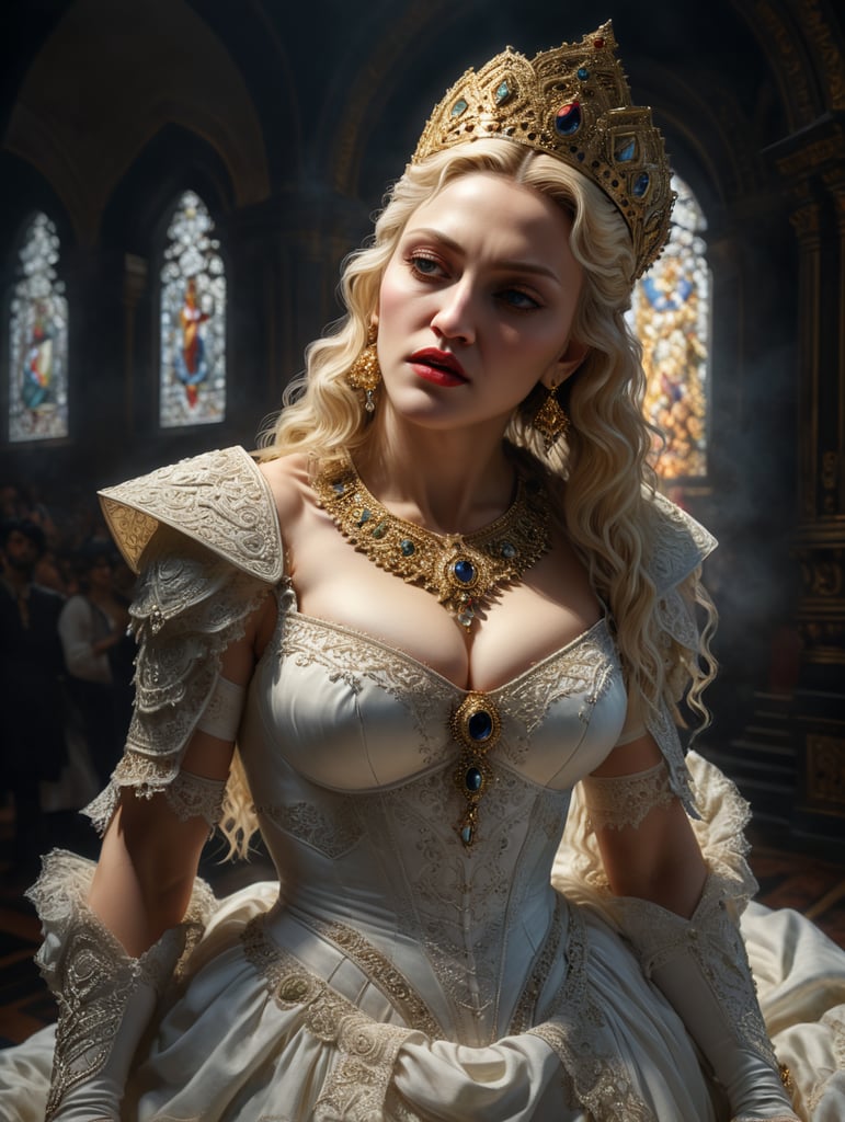 Madonna in white drees renaissanse