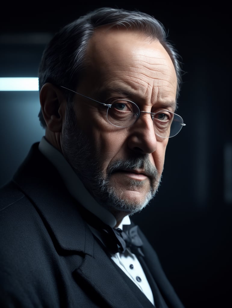 Half body Portrait of Louis Pasteur, bright and saturated colors, highly detailed, sharp focus, Bright expressive, Dramatic Lighting, Depth of field, Incredibly high detailed, white background