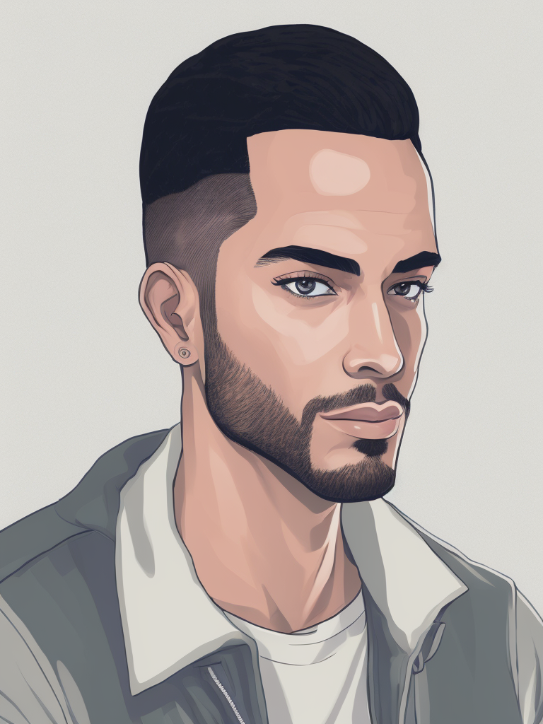 Portrait of a Man from GTA Game, vector art, flat colors