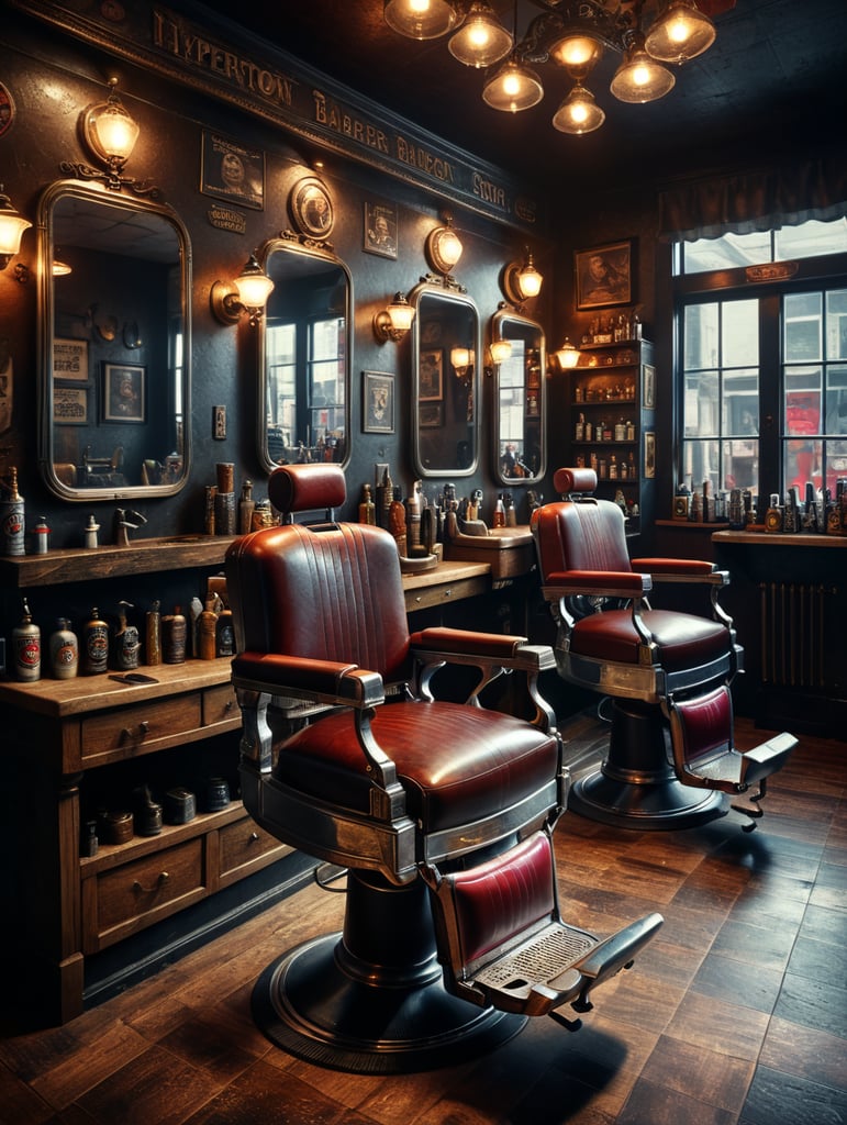 vintage barber shop inside