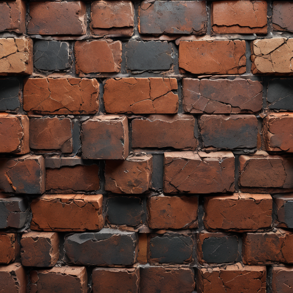 Cracked Brown brick texture, seamless