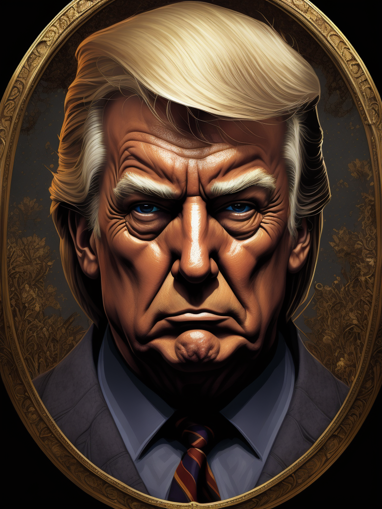 Donald Trump, Hero Portrait, Comics, Marvel, Horror, USA, style of Richard Corben