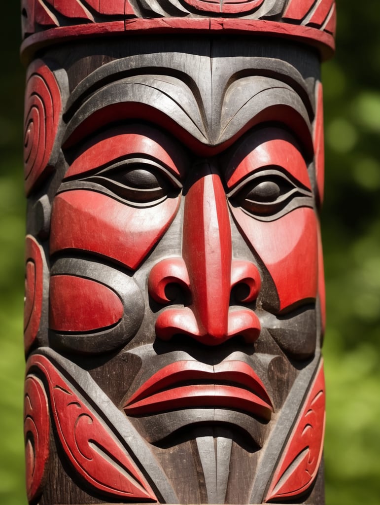carved wooden totem, redskin, first nation, pole