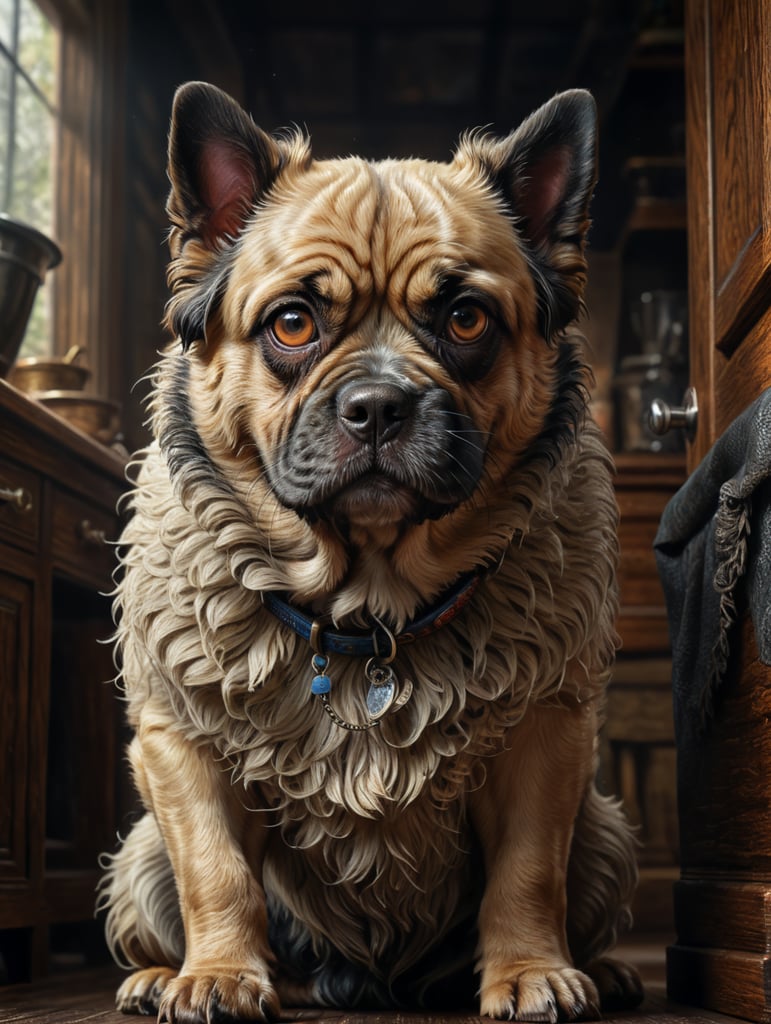 Premium Free ai Images | mops dog illustration