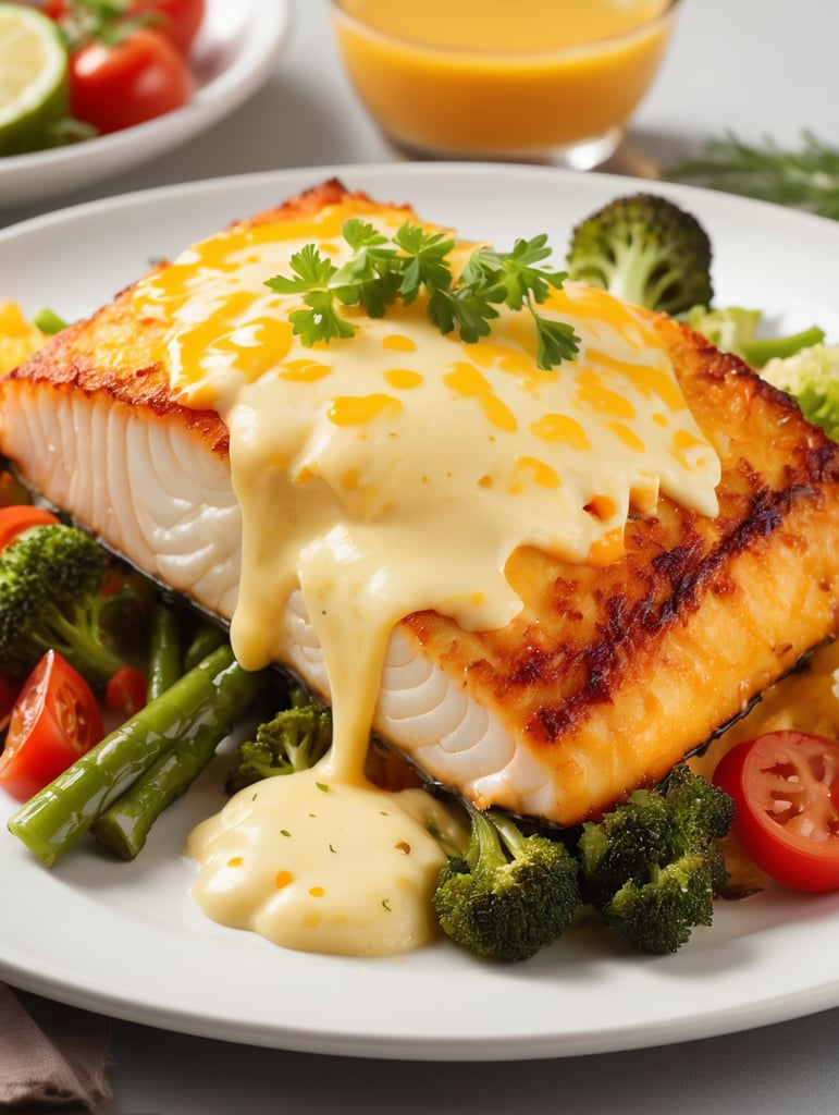 baked fish and cheese bust