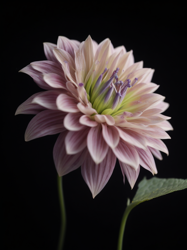 fractal flower, black background, deep colors, dark atmosphere, contrasting light, macro photography, close-up, high-quality details, deep focus, professional shot