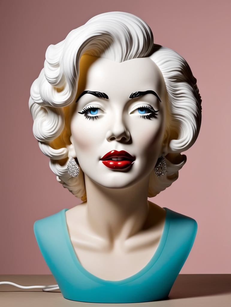 Rubber and soft lamp in the shape of Marilyn Monroe's head
