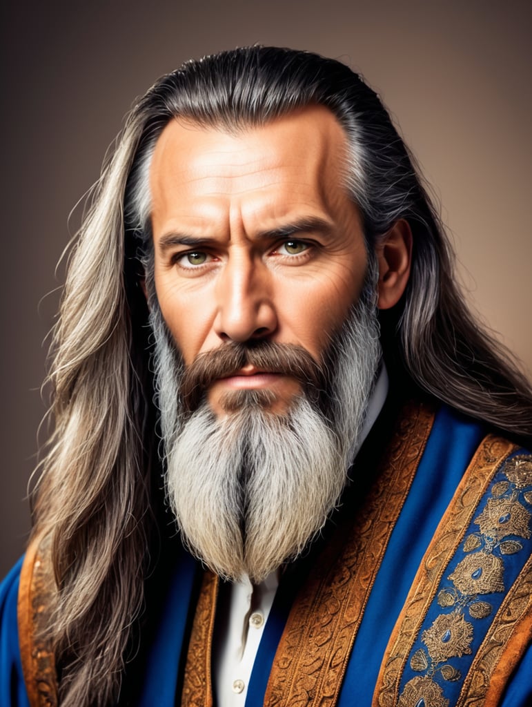 Middle age alsacia man with long beard