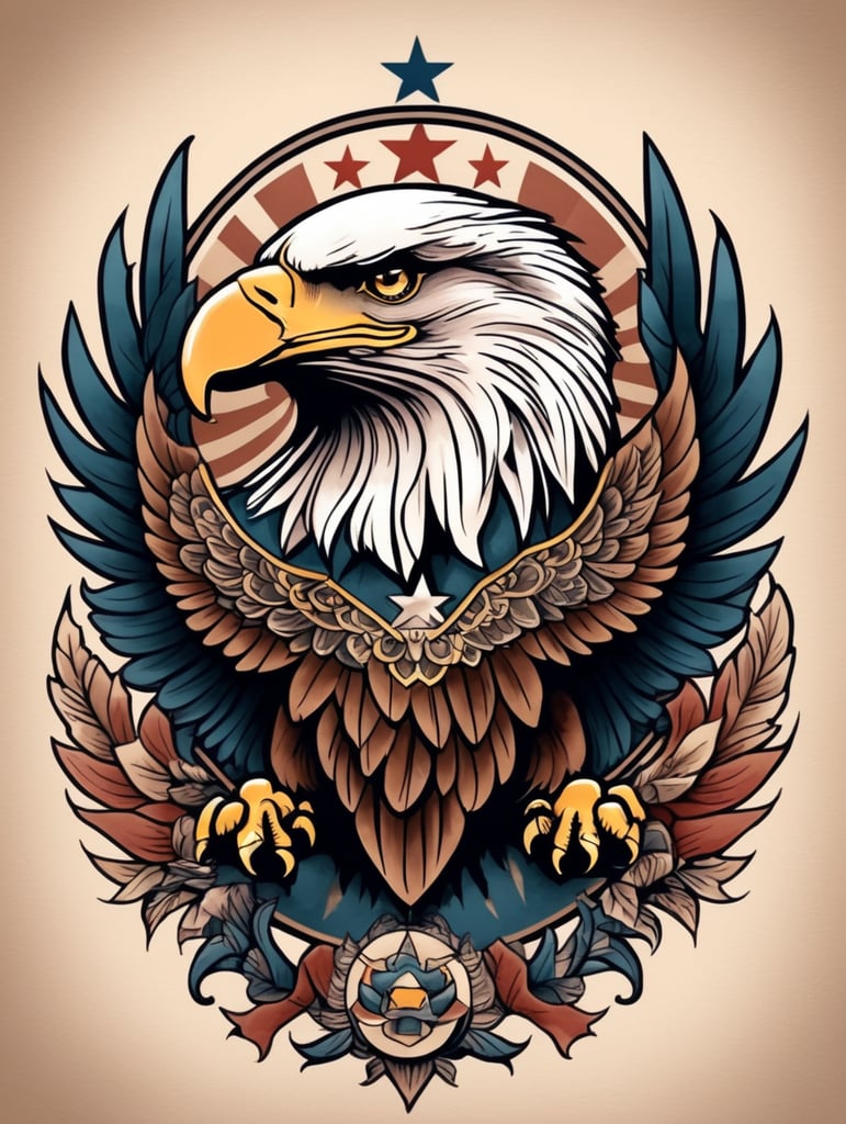 American traditional eagle tattoo design