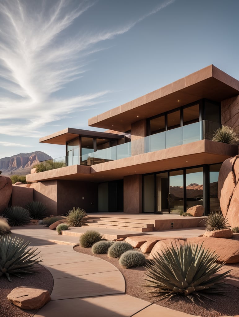 modern organic contemporary red rock desert house