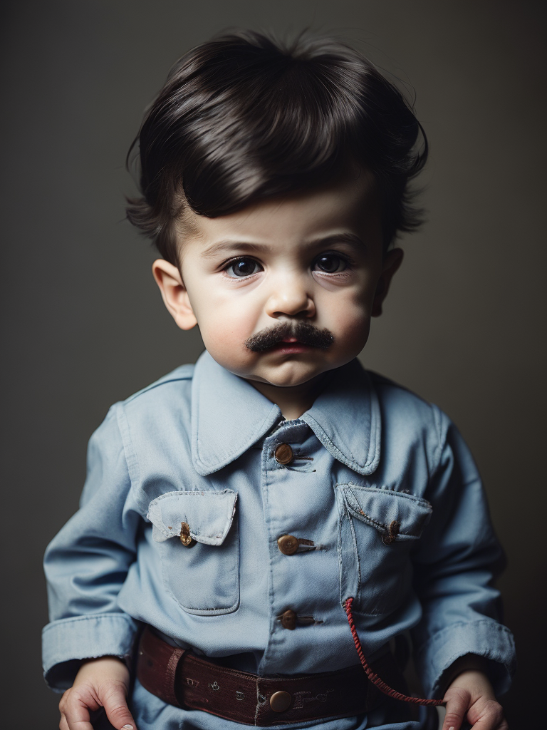 portrait of Joseph Stalin as a kid, 6 month old, happy emotions on his face
